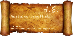 Asztalos Ermelinda névjegykártya